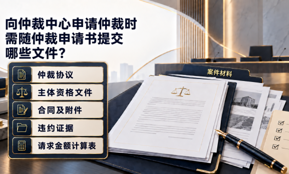 向仲裁中心提起仲裁时，仲裁申请书应附哪些材料？