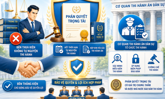 BÊN THUA KIỆN KHÔNG TỰ NGUYỆN THI HÀNH PHÁN QUYẾT TRỌNG TÀI THÌ PHẢI LÀM GÌ?