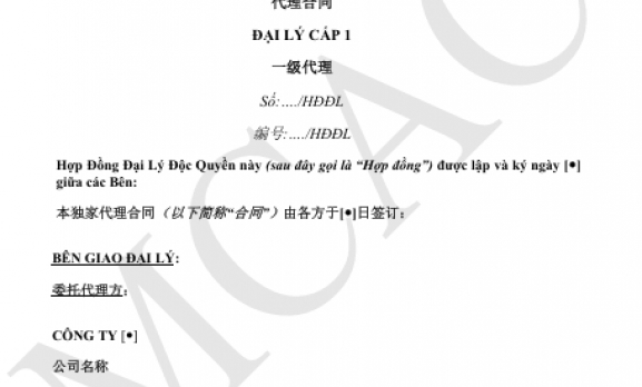 代理合同 (Hợp đồng đại lý)