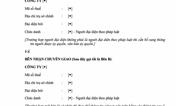 HỢP ĐỒNG LI-XĂNG CHUYỂN GIAO QUYỀN SỬ DỤNG NHÃN HIỆU