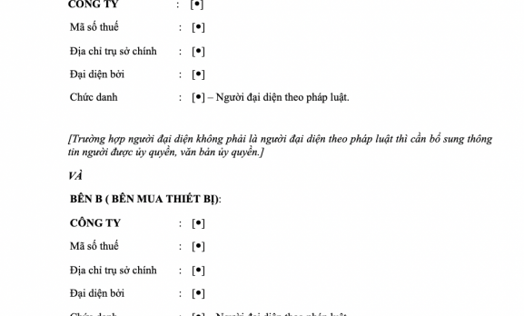 HỢP ĐỒNG MUA BÁN VÀ LẮP ĐẶT THIẾT BỊ