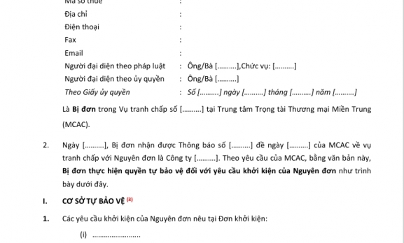 MẪU BẢN TỰ BẢO VỆ