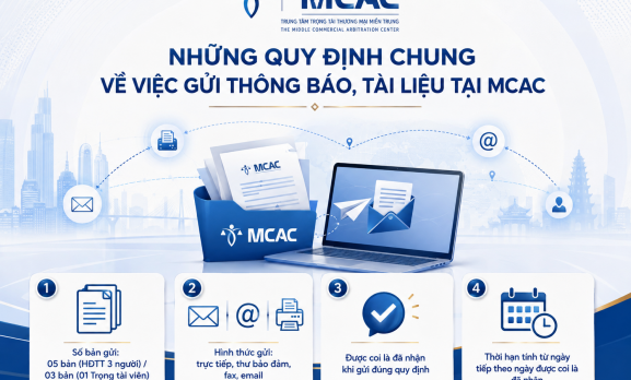 NHỮNG QUY ĐỊNH CHUNG VỀ VIỆC GỬI THÔNG BÁO, TÀI LIỆU TẠI MCAC