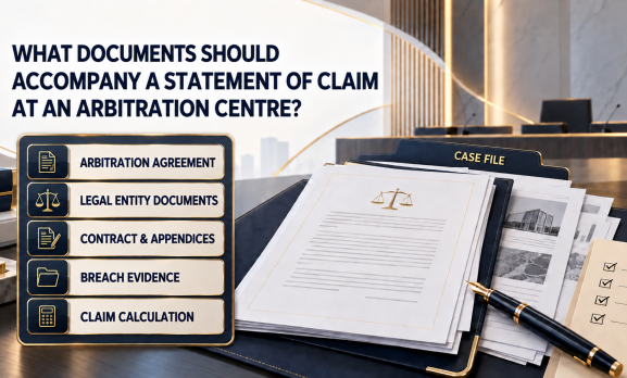 WHAT DOCUMENTS MUST ACCOMPANY A STATEMENT OF CLAIM FILED WITH AN ARBITRATION CENTER?